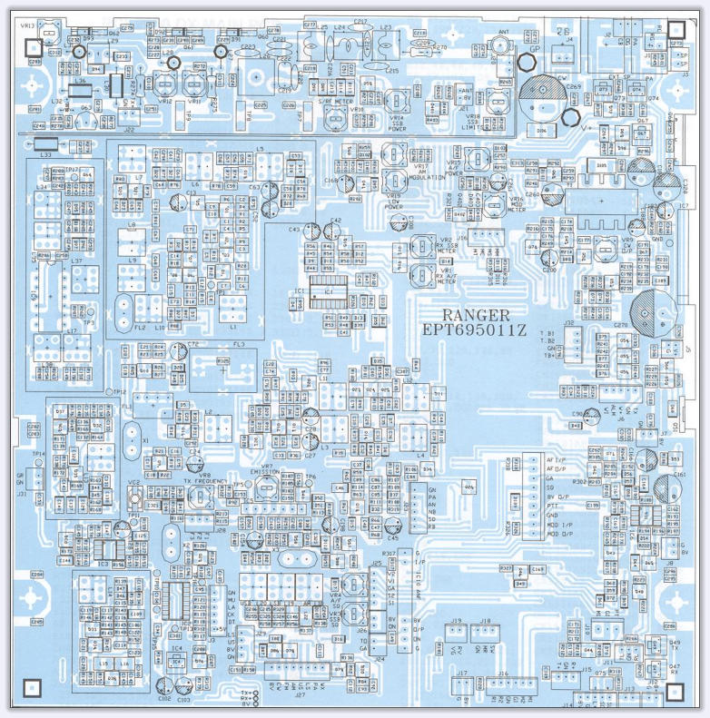 RCI 2950DX Main PC Board Component Layout Diagram